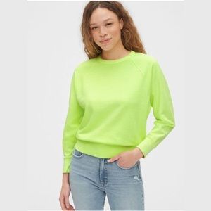 Gap Vintage Soft Raglan Neon Yellow Crewneck Sweatshirt Women’s S